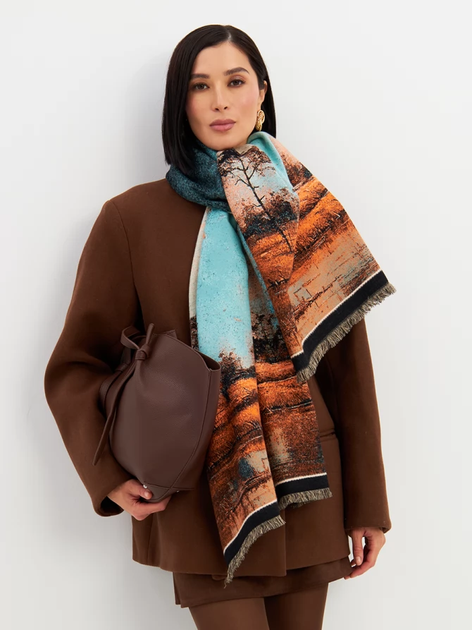 Палантин с художественным принтом