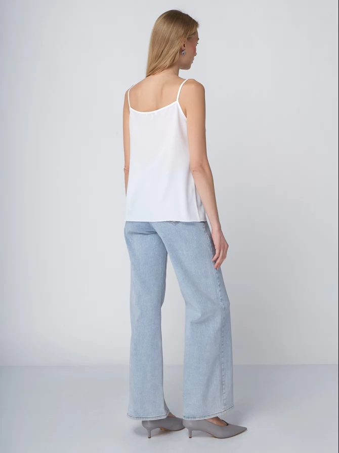 Топ с сеткой на бретелях OD-875-1 белый