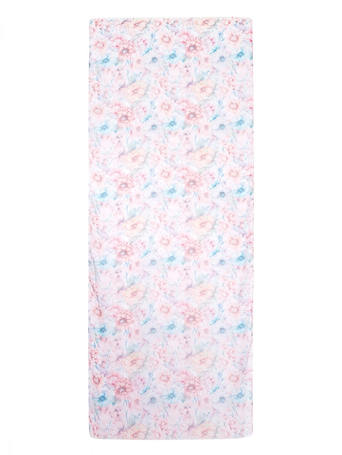 Палантин женский с акварельным цветочным принтом