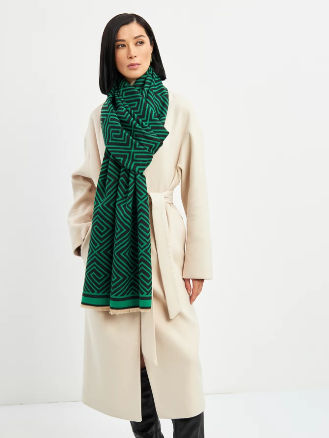 Палантин женский с геометрическим принтом, двусторонний