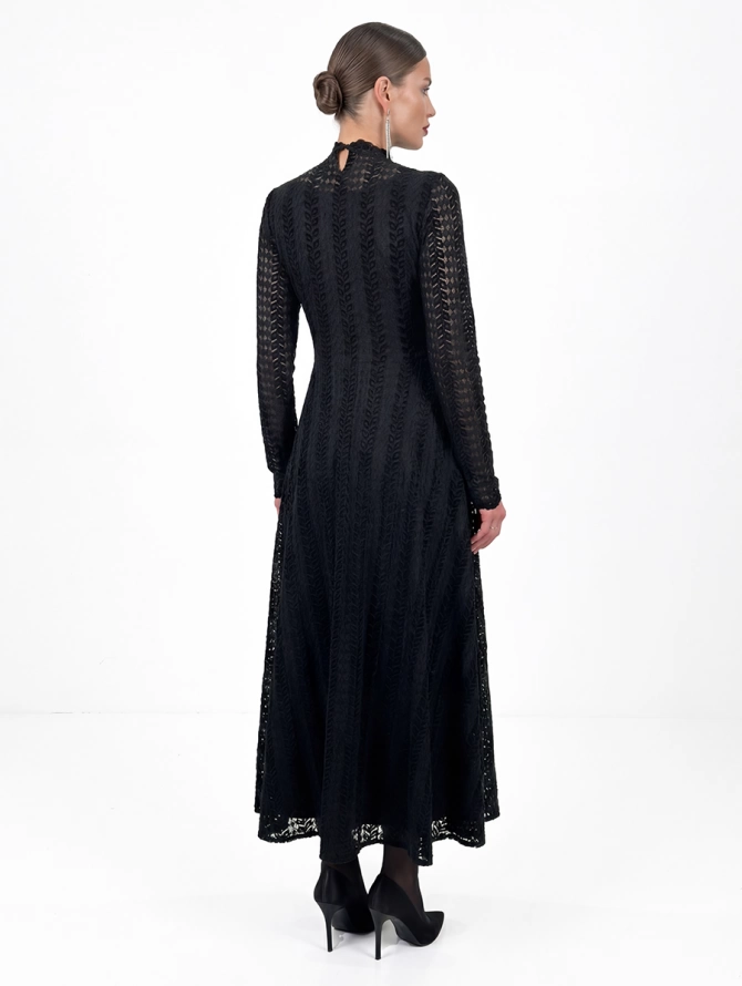 Платье теплое кружевное OD-846-5 черный