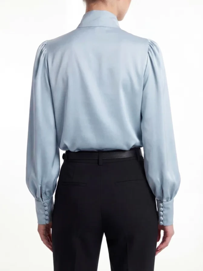 Блуза-косоворотка много пуговиц OD-550-20 серо-голубой