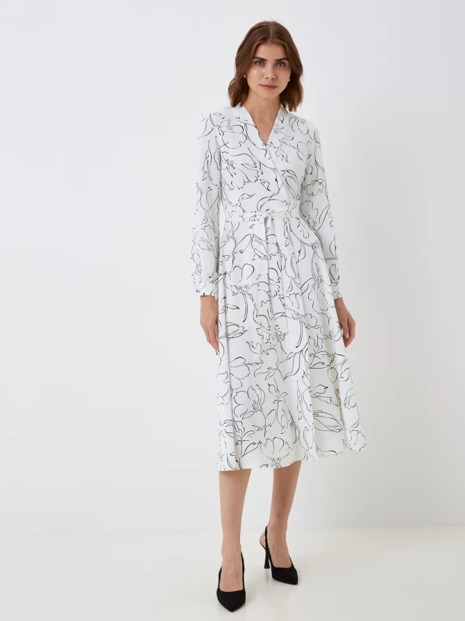 Платье на запах OD-810-1 белый