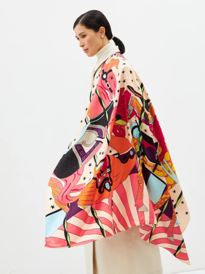 Платок женский двусторонний с принтом Арт-Деко LO-1255-2