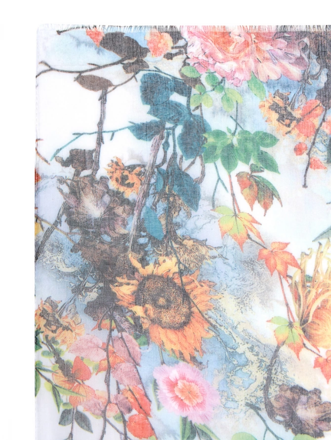 Палантин женский с цветочным принтом KSH16-122-3