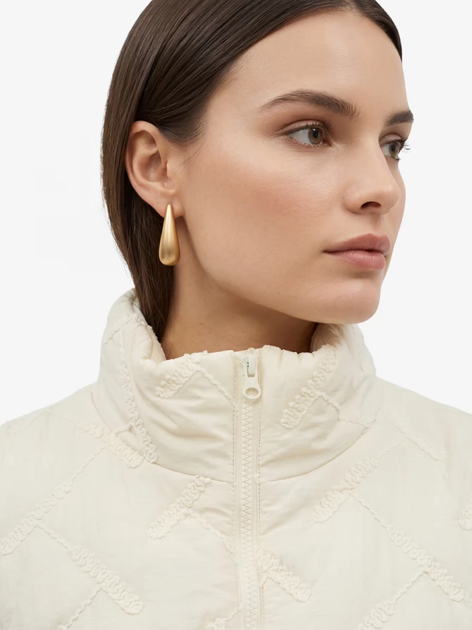 Жилет стеганый на молнии OD-1049-1 бежевый