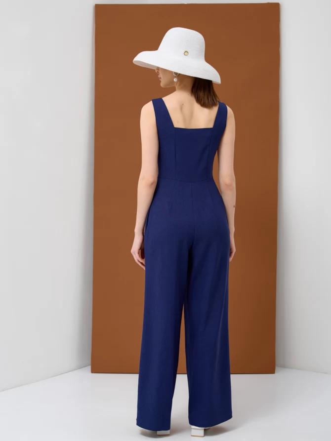 Комбинезон лен OD-804-1 синий