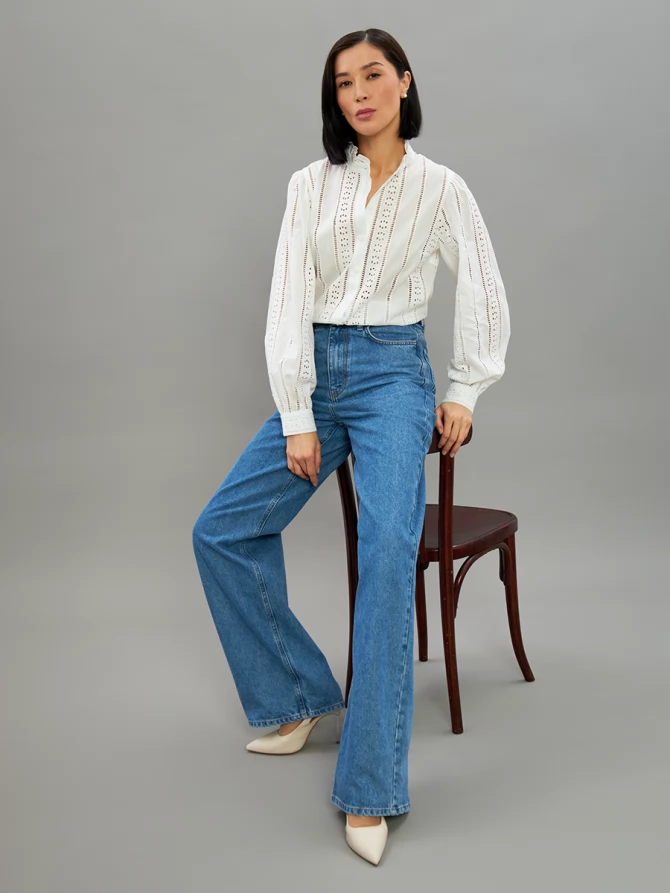 Блузка из шитья OD-919-1 белый