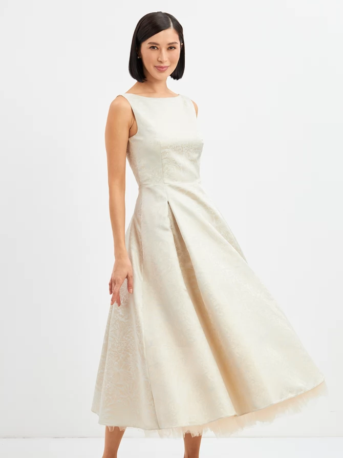 Платье из жаккарда OD-939-3 серо-голубой