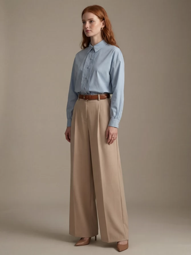 Рубашка со складками  OD-880-2 серо-голубой