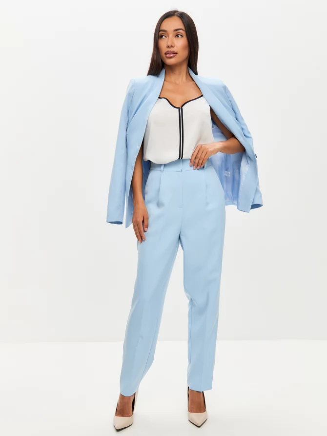 Брюки укороченные голубой