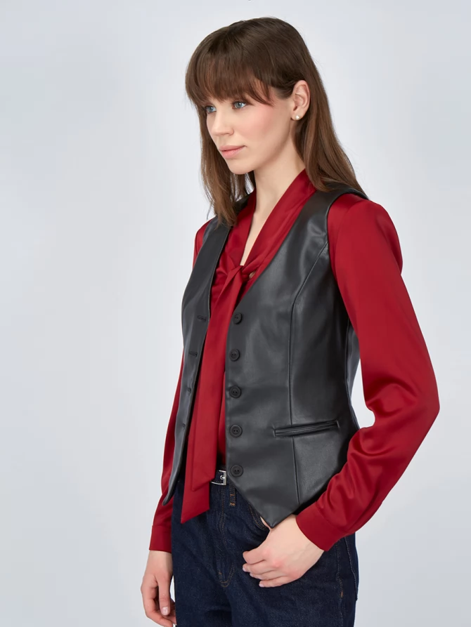 Блузка с завязками OD-812-3 бордовая