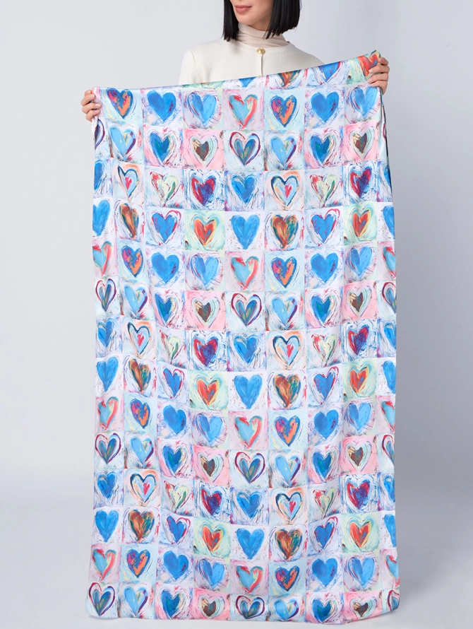 Палантин женский с акварельным принтом