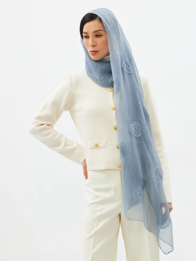 Палантин женский с вышивкой Арт-Деко BB-1351-1