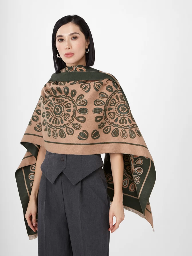 Палантин двусторонний с восточным узором