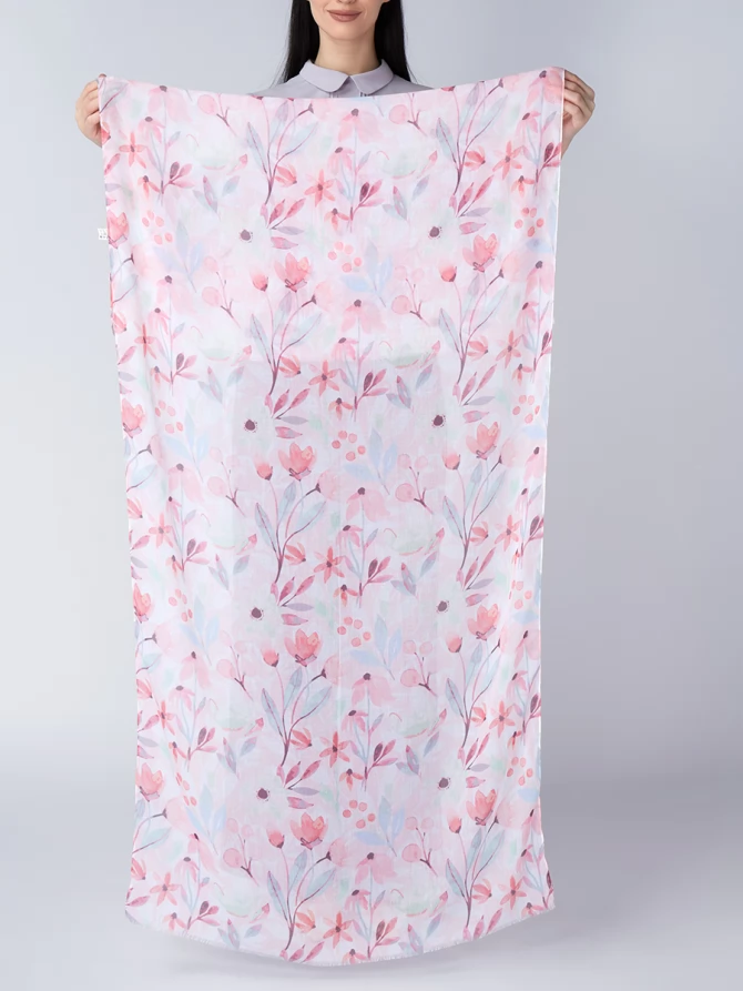 Палантин женский с цветочным принтом KSH16-121-4