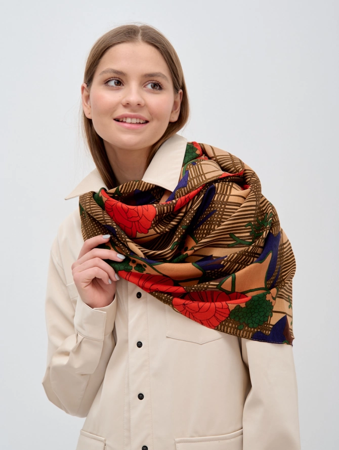 Палантин с абстрактным принтом RZ-86-2