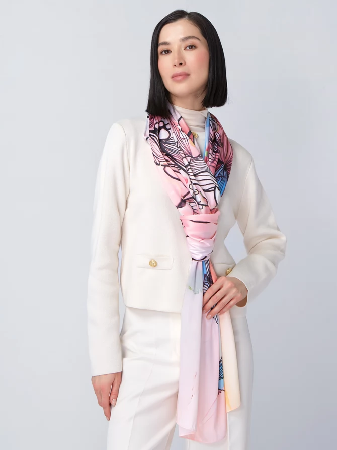 Палантин с абстрактным цветочным принтом