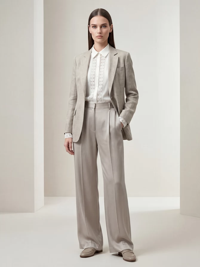 Блузка с кружевом OD-808-5 белый