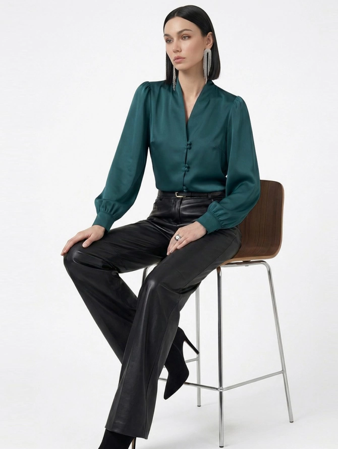 Блузка OD-735-18 бутылочный