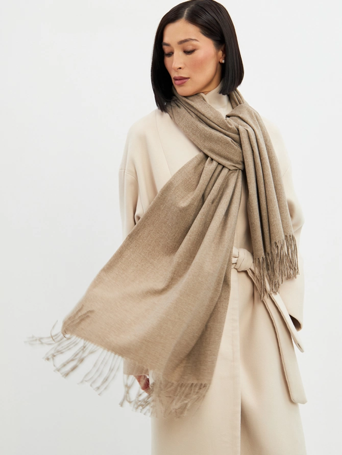 Палантин женский RH25-125-29 бежевый двусторонний