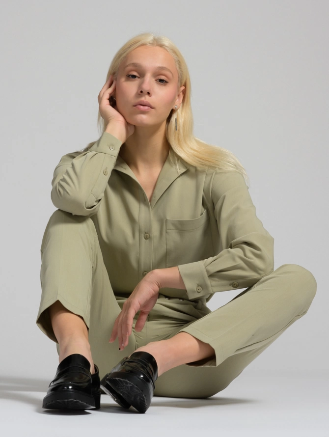 Брюки прямые оливковые OD-470-2