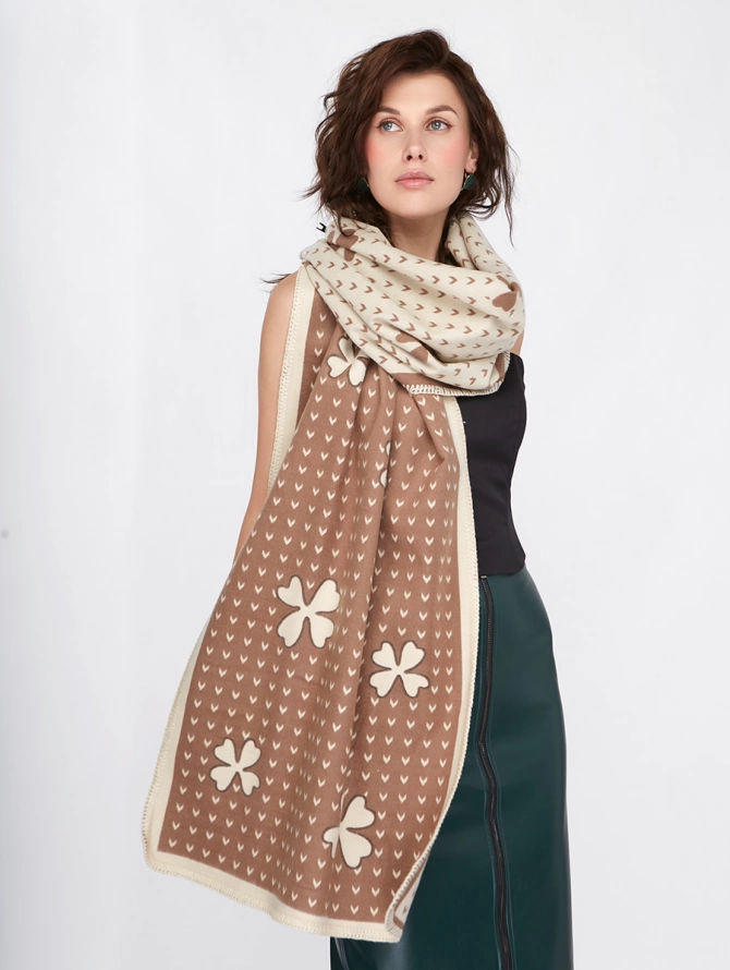 Палантин женский двусторонний с узором RH10-2253-3