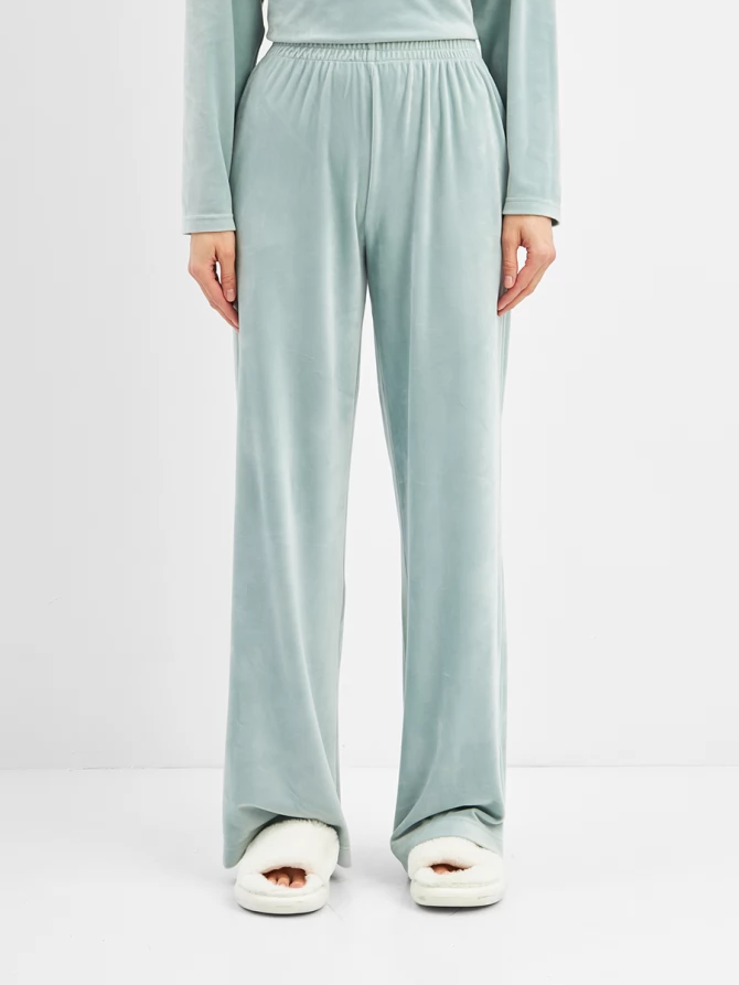 Костюм из велюра со съемным капюшоном и резинкой в комплекте OD-1009-2 зеленый