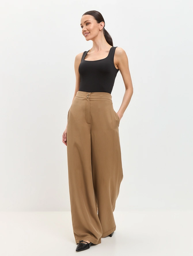 Брюки палаццо OD-818-1 коричневые