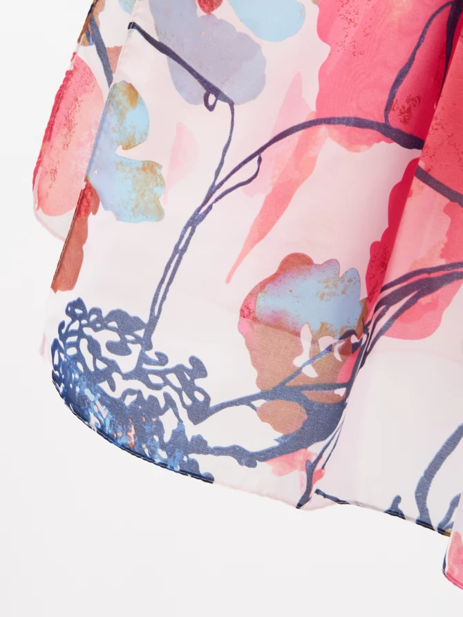 Палантин женский двусторонний с принтом арт-деко D2-1351-1