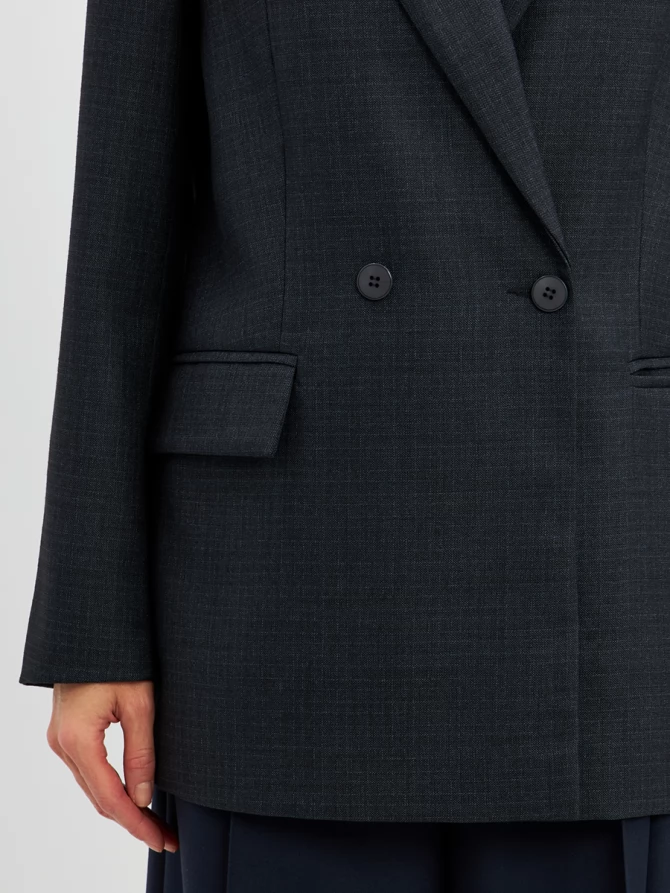 Жакет жакет из костюмной ткани OD-978-1 серо- синий