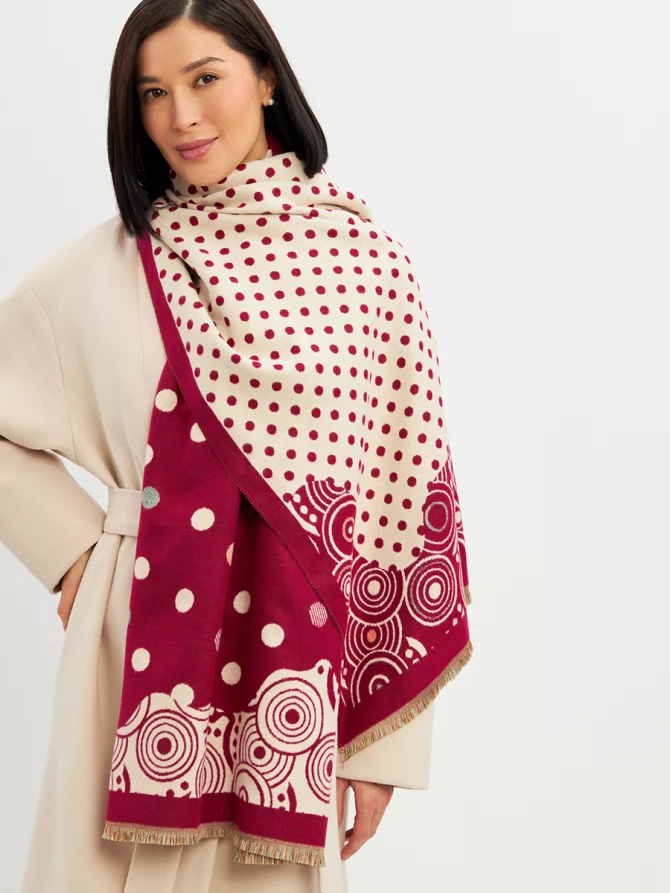 Палантин женский двусторонний с принтом