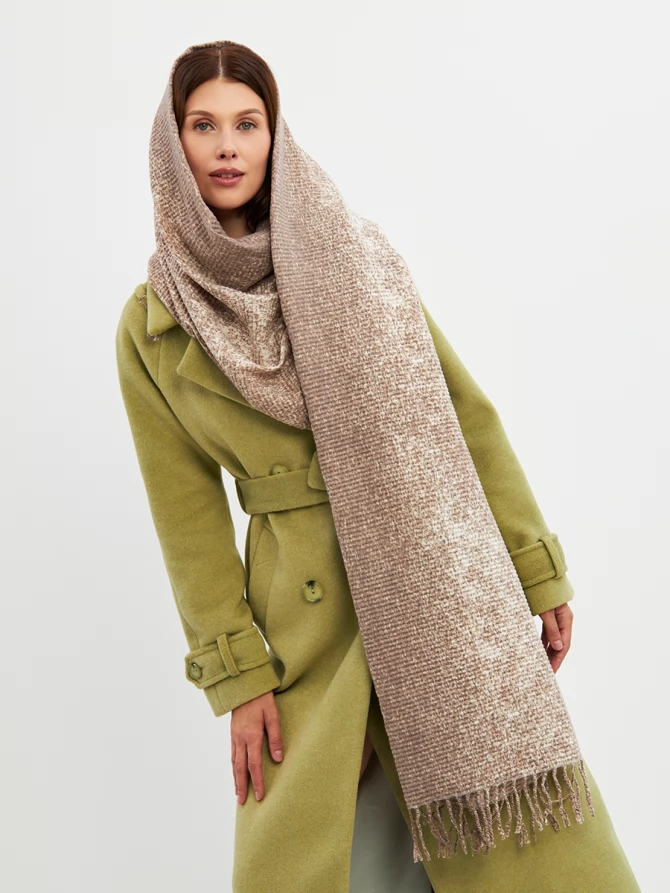 Палантин женский двусторонний с градиентным эффектом