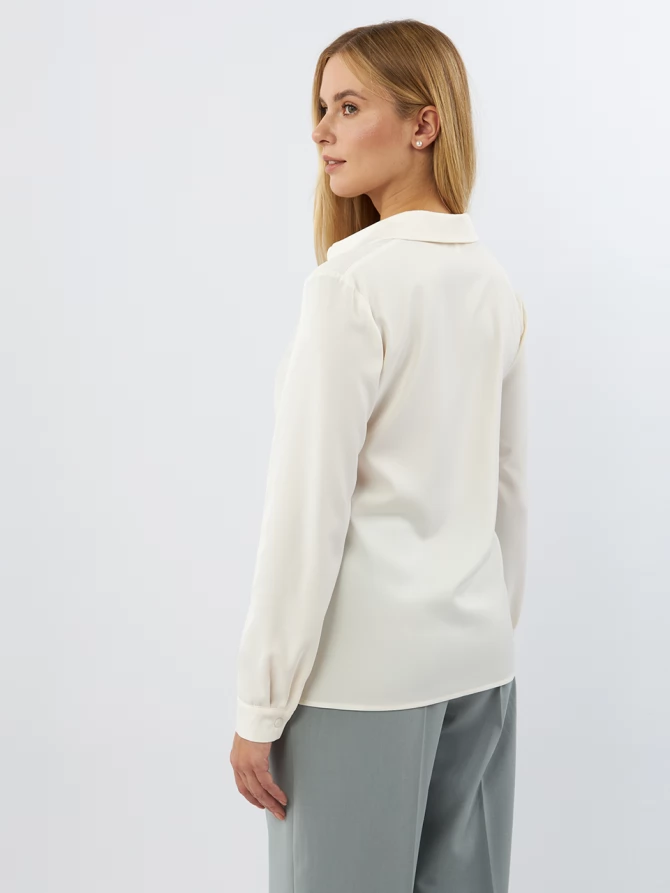 Блузка с галстуком  OD-881-7 сливочный