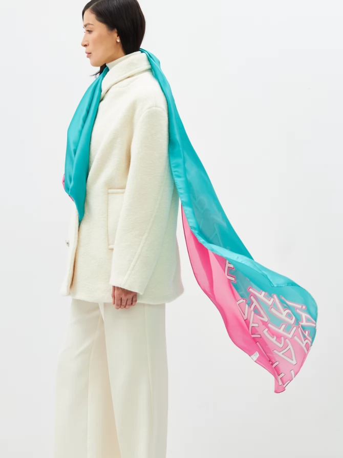 Палантин двусторонний Арт-Деко с графическим узором