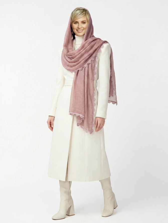 Палантин женский с кружевом SHUT-15-1