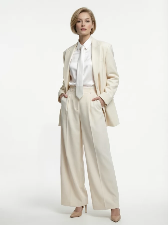 Блузка с галстуком  OD-881-4 белый