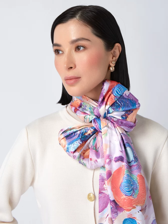 Палантин женский с авторским принтом KSH16-14510-1