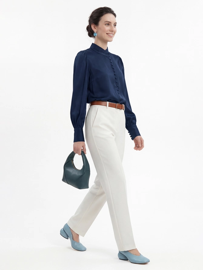 Блуза-косоворотка с обилием пуговиц OD-550-11