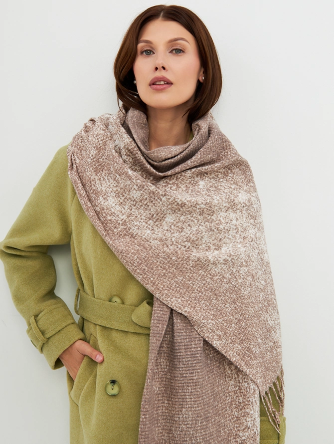 Палантин женский двусторонний с градиентным эффектом