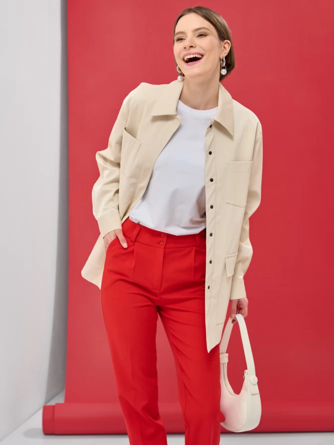 Без пояса! Куртка из лакированной эко-кожи ODP-476-2