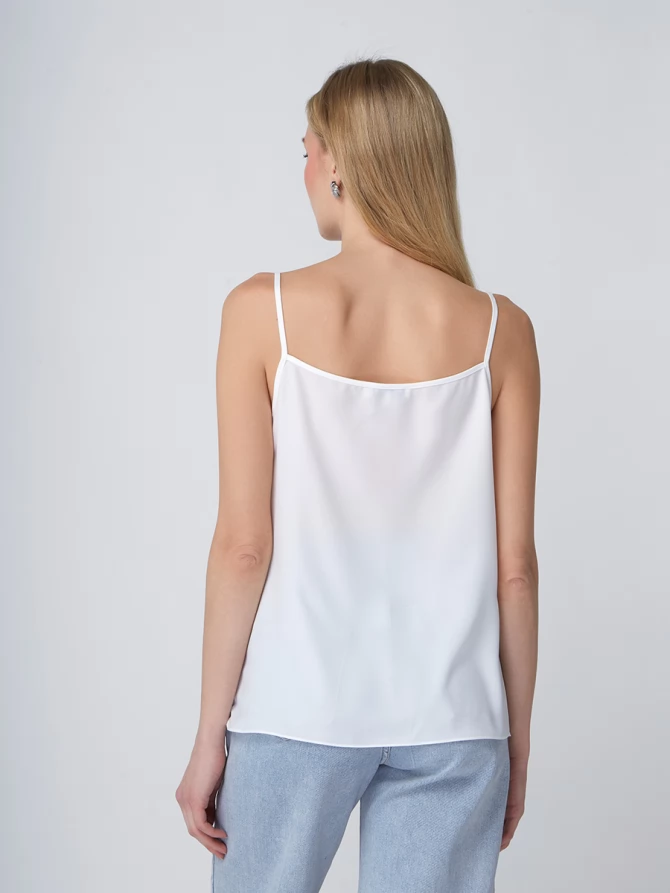 Топ с сеткой на бретелях OD-875-1 белый