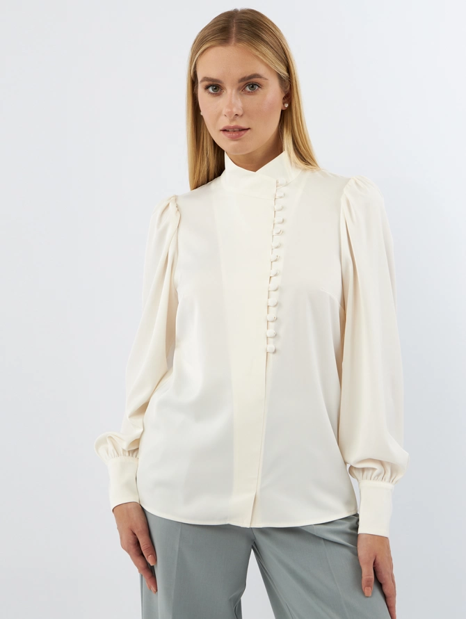 Блуза-косоворотка много пуговиц сливочный OD-550-16