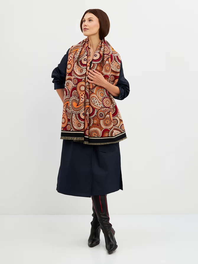 Палантин женский с авторским принтом пейсли