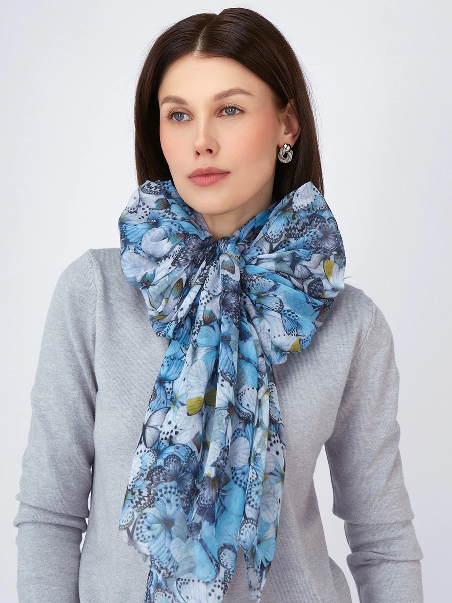 Палантин с узором "Бабочки" в стиле арт-деко KSH14-115-43