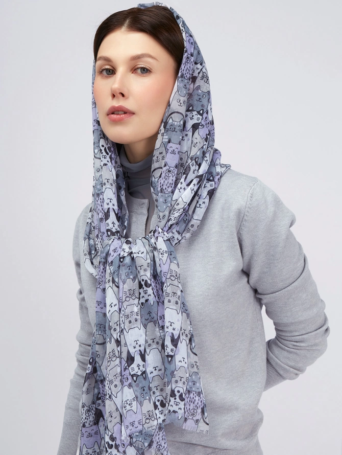 Палантин с принтом «Котики»