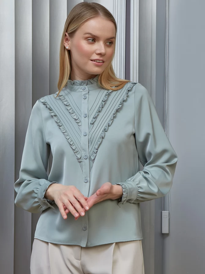 Блузка с рюшами OD-884-3 ментол