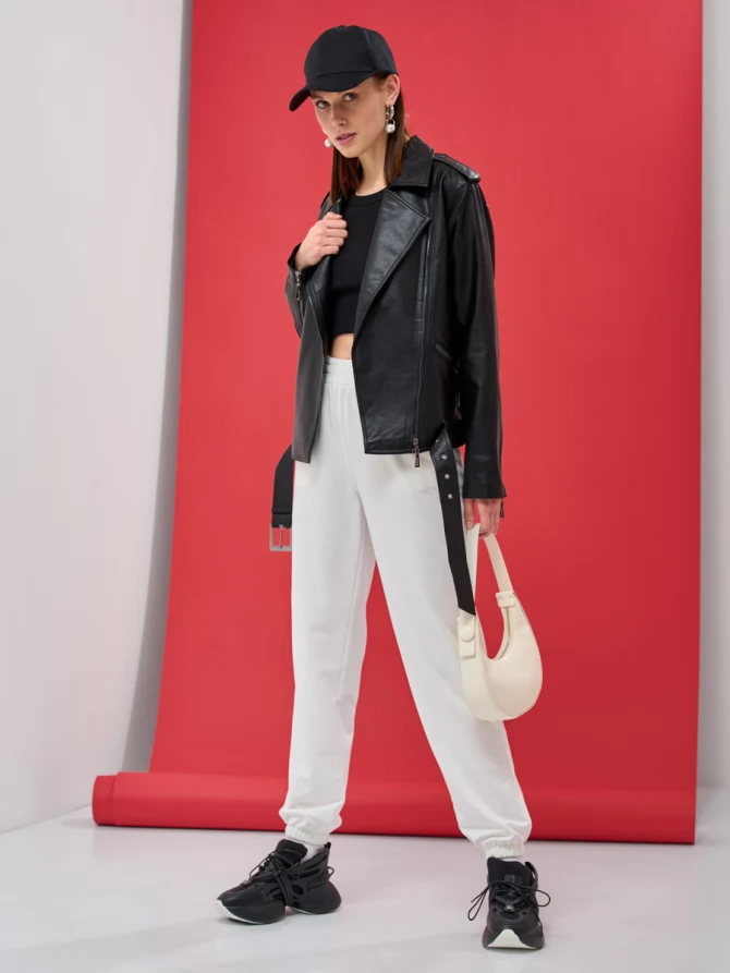 Брюки-джоггеры однотонные