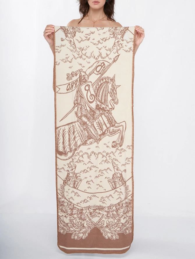 Двусторонний палантин с дизайнерским принтом