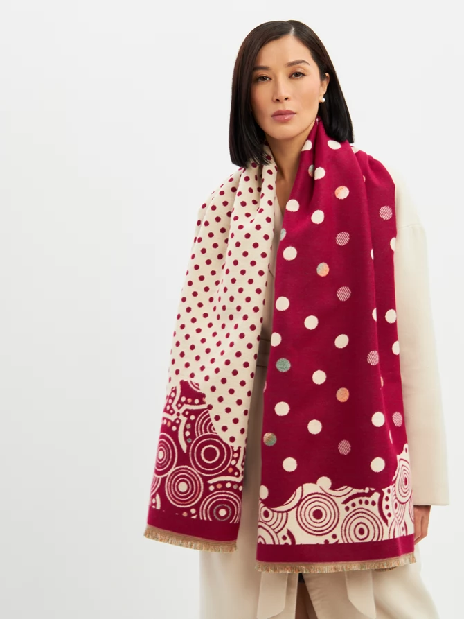 Палантин женский двусторонний с принтом